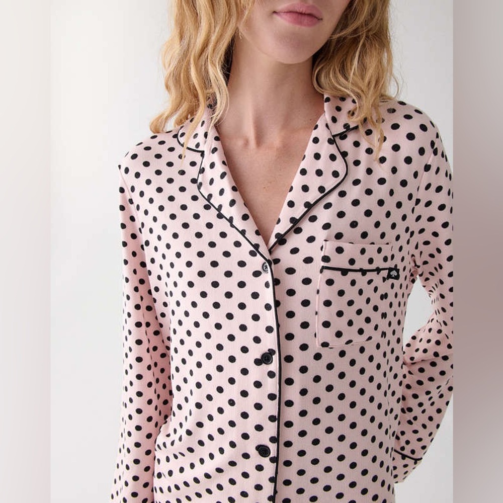 Kate Spade Pink Lady Dot Pajama Top Polka Dot Preppy Cute Large
